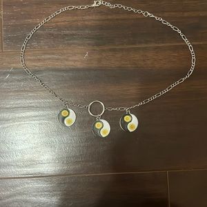 yin yang sunflower necklace